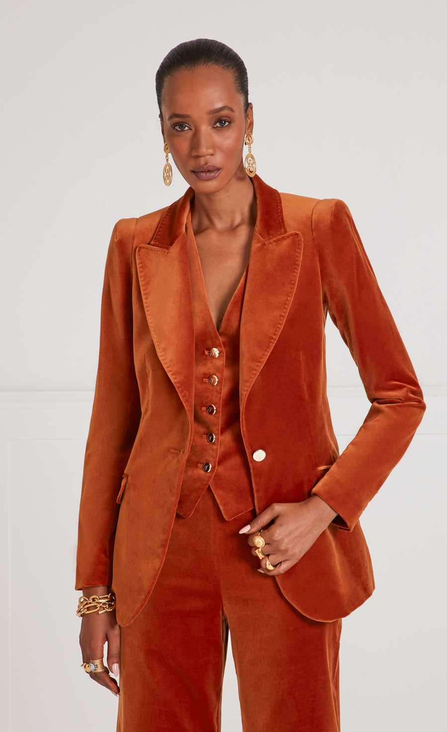 Orange sales velvet coat