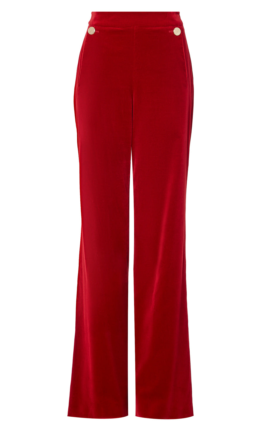 Clove Velvet Waisted Trousers - Scarlet