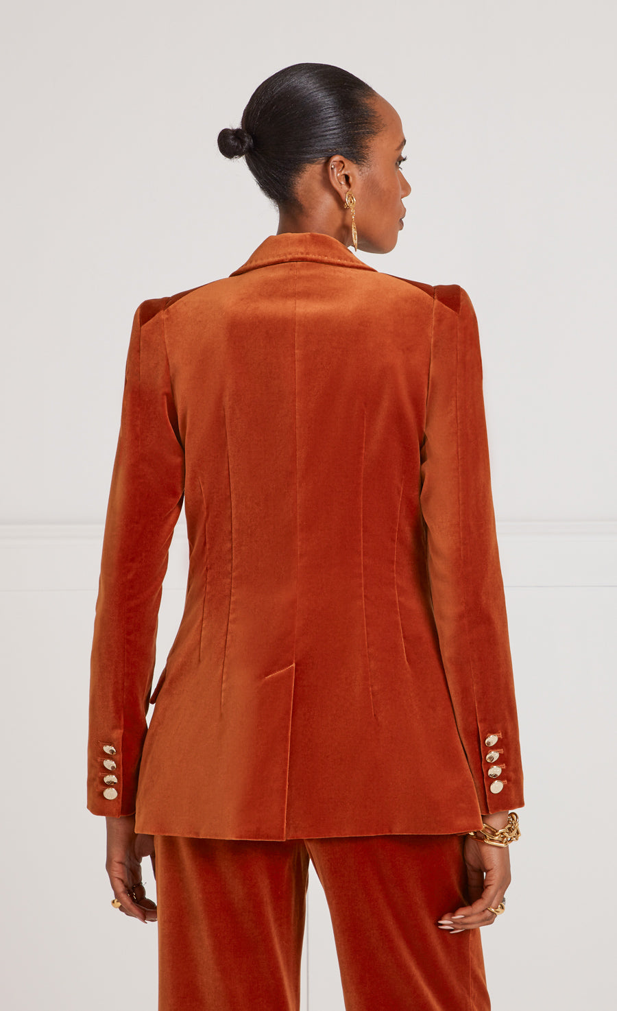 Orange velvet jacket on sale womens