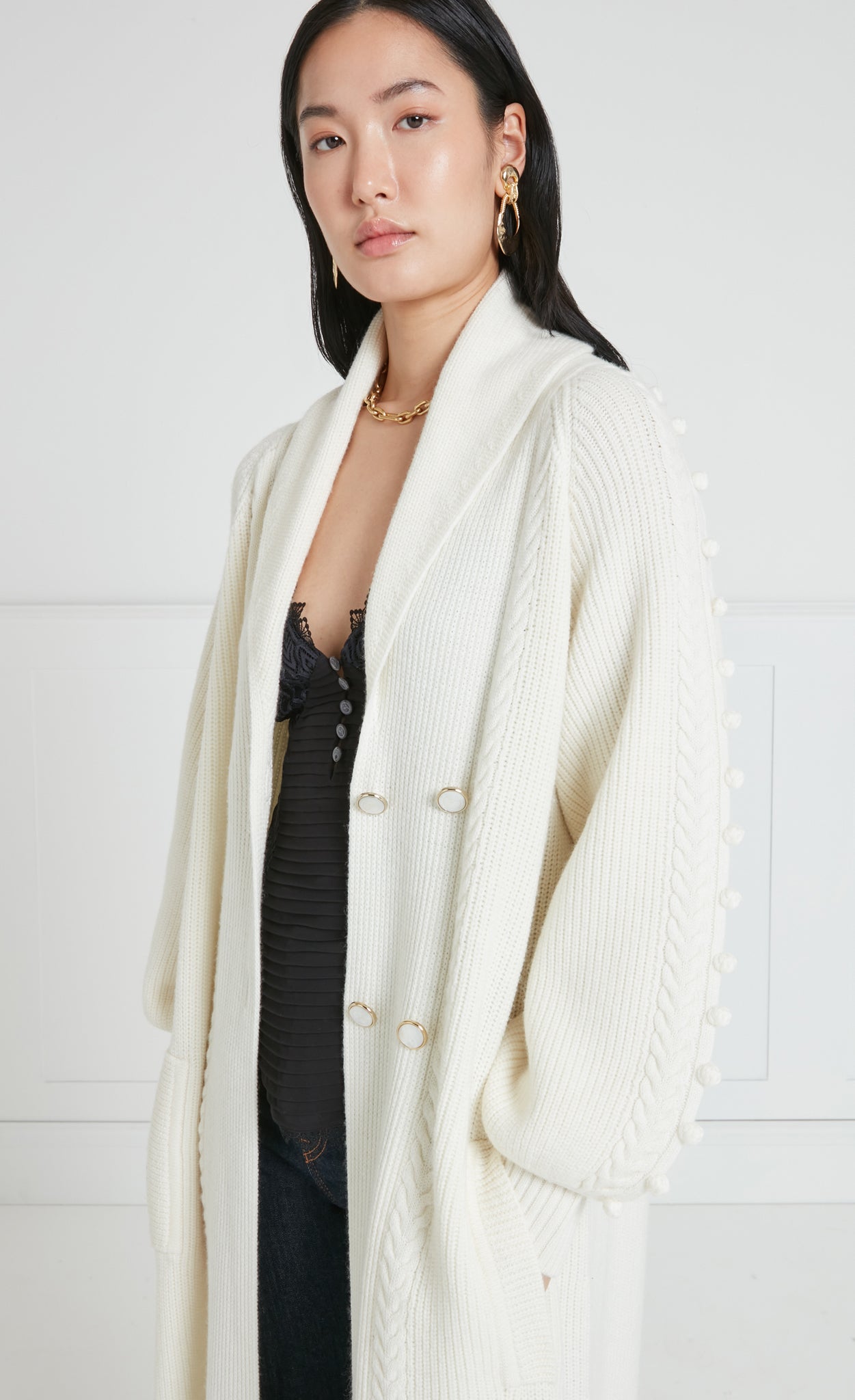 Chrissie Knit Coat - Cream