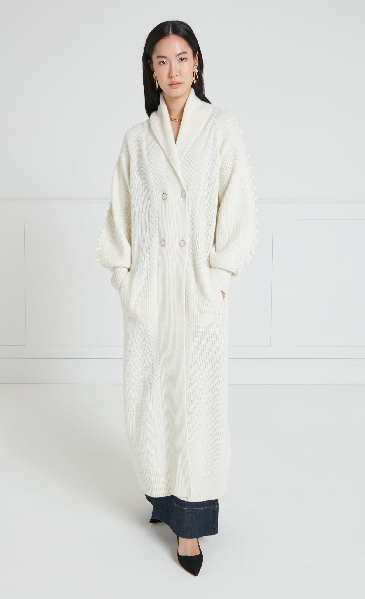 Chrissie Knit Coat - Cream