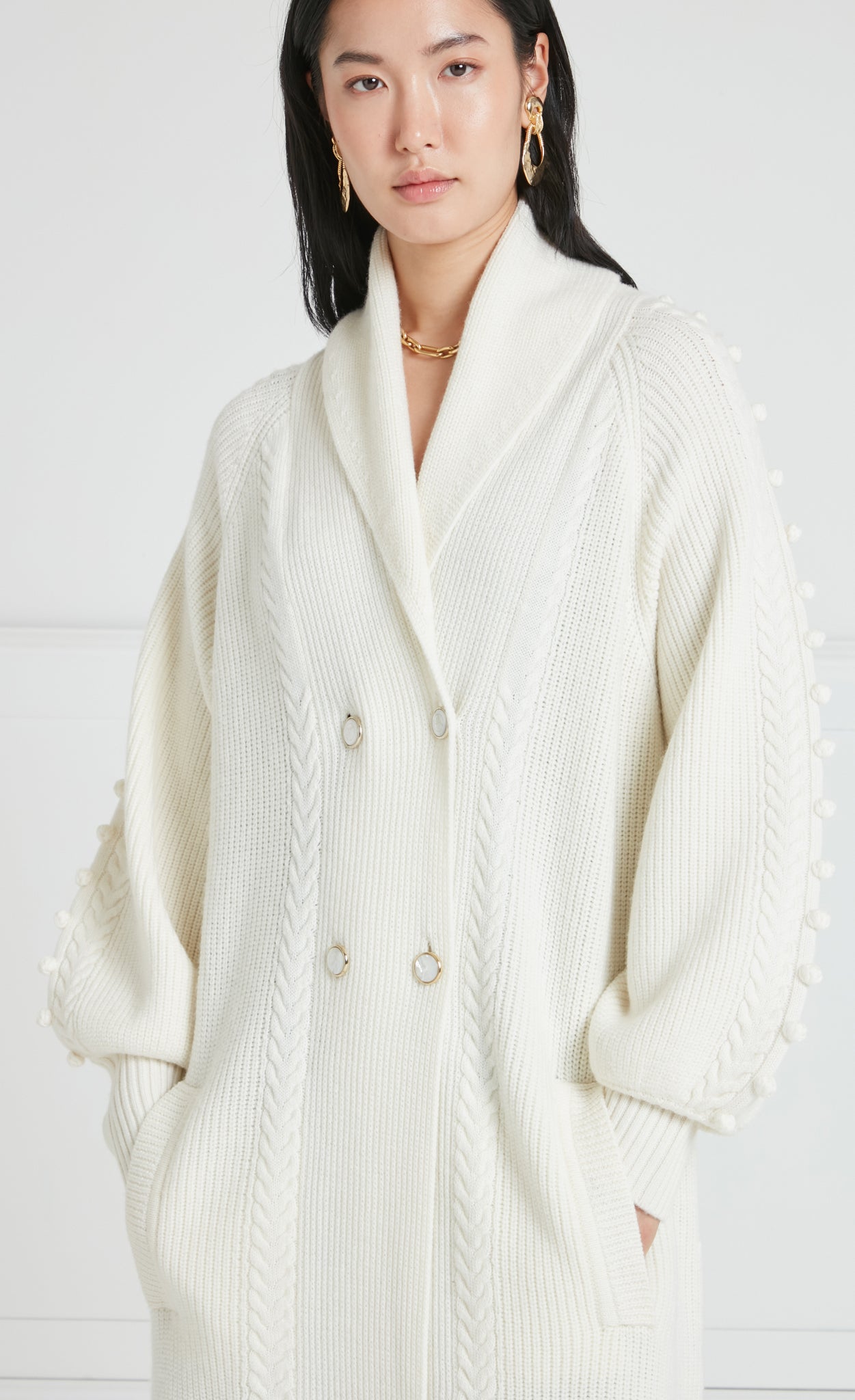 Chrissie Knit Coat - Cream