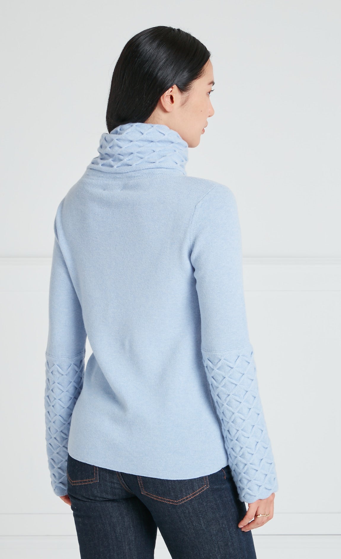 Honeycomb Knit Jumper Powder Blue