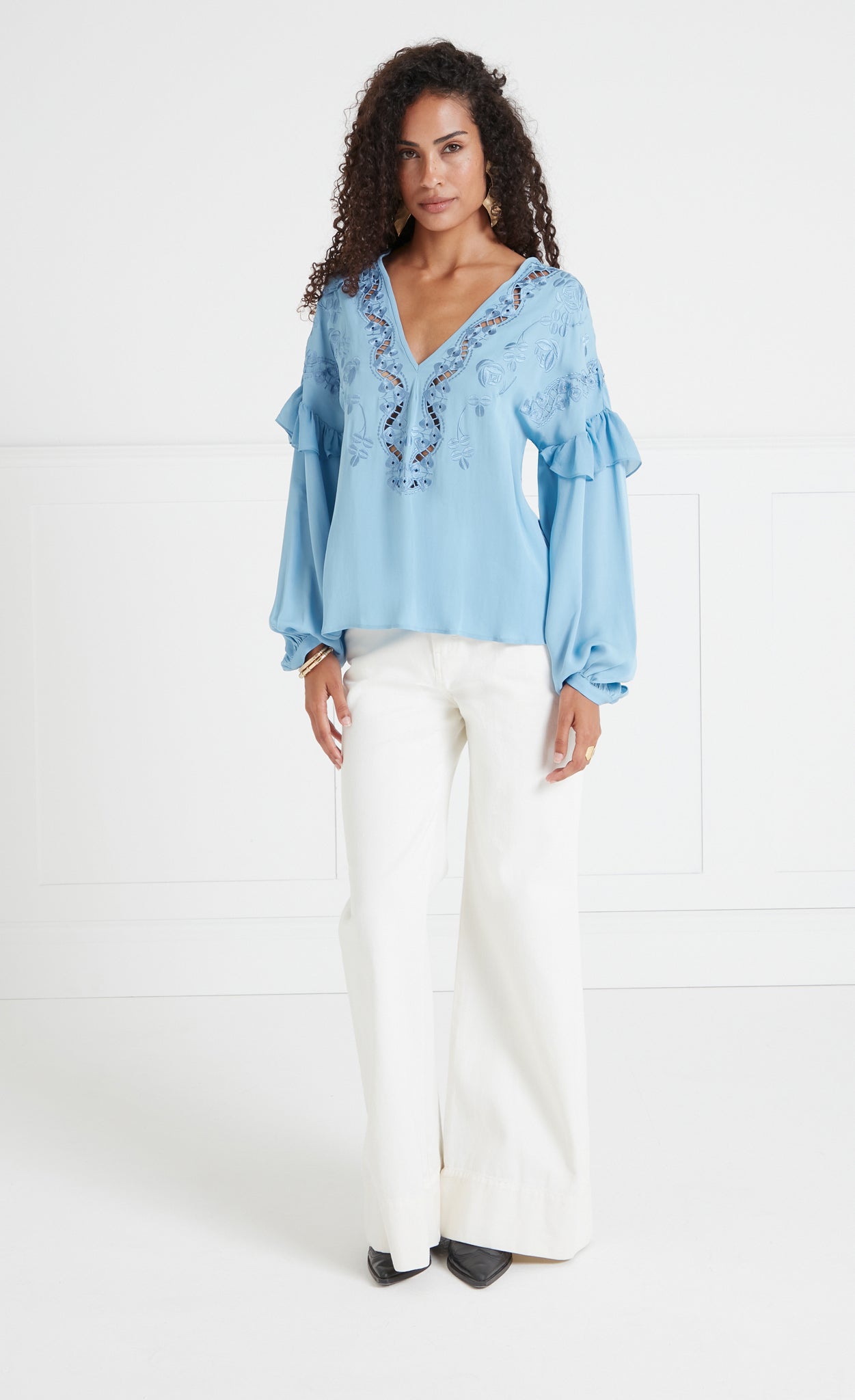 Daphne Blouse - Wedgewood Blue