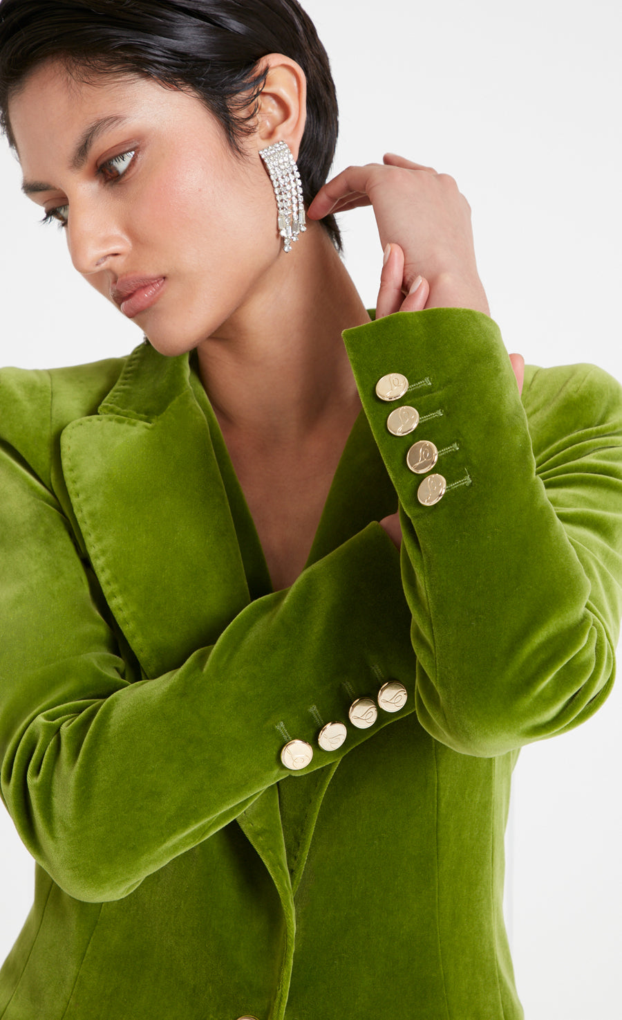 Green velvet jacket ladies uk best sale