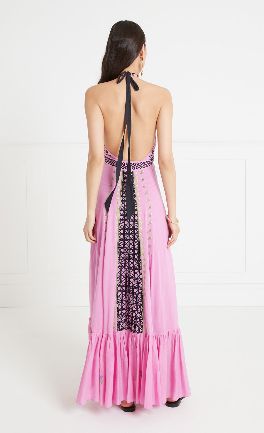 Florentine Halter Dress - Rose Pink