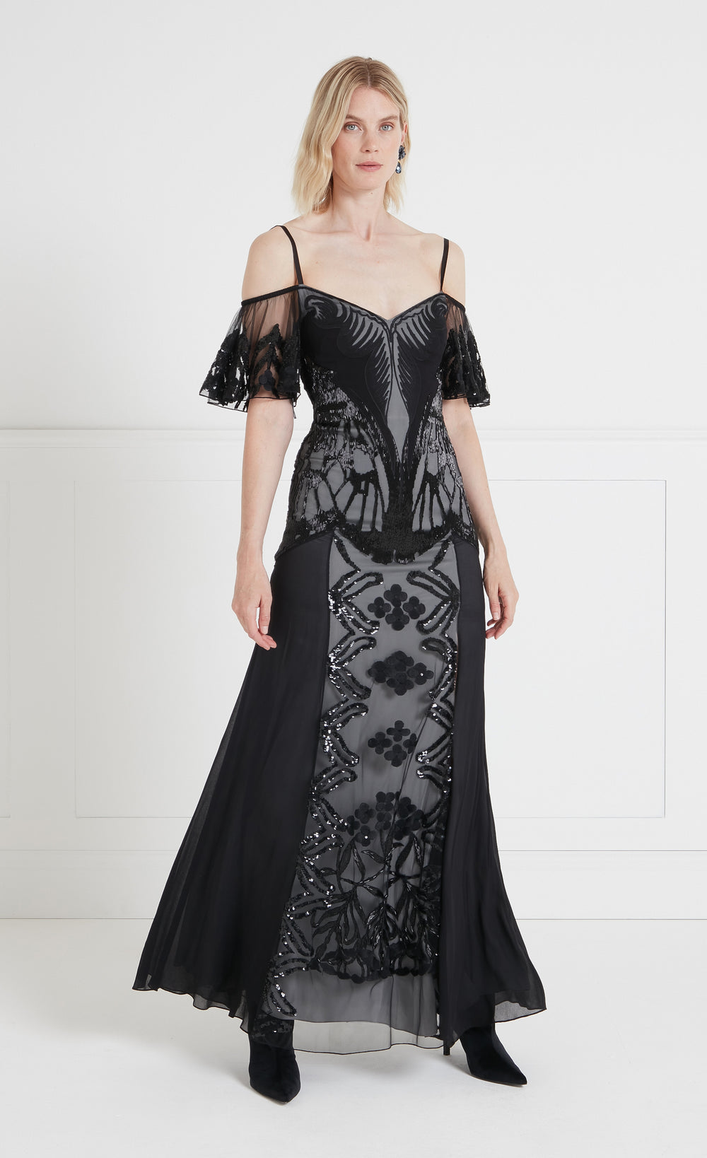 Inez Strappy Gown - Black