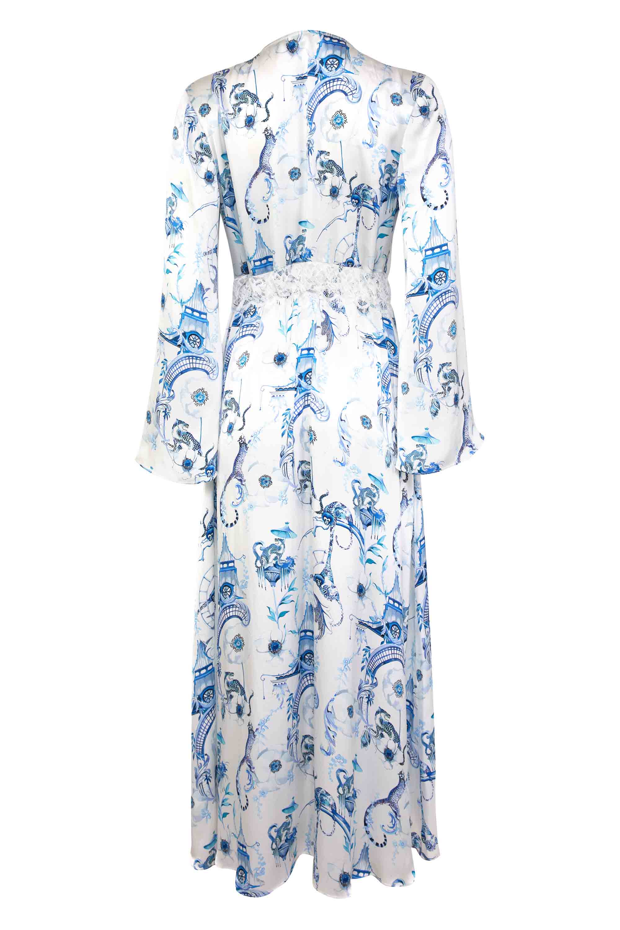 Aphrodite Robe - White/Blue-Euphoria