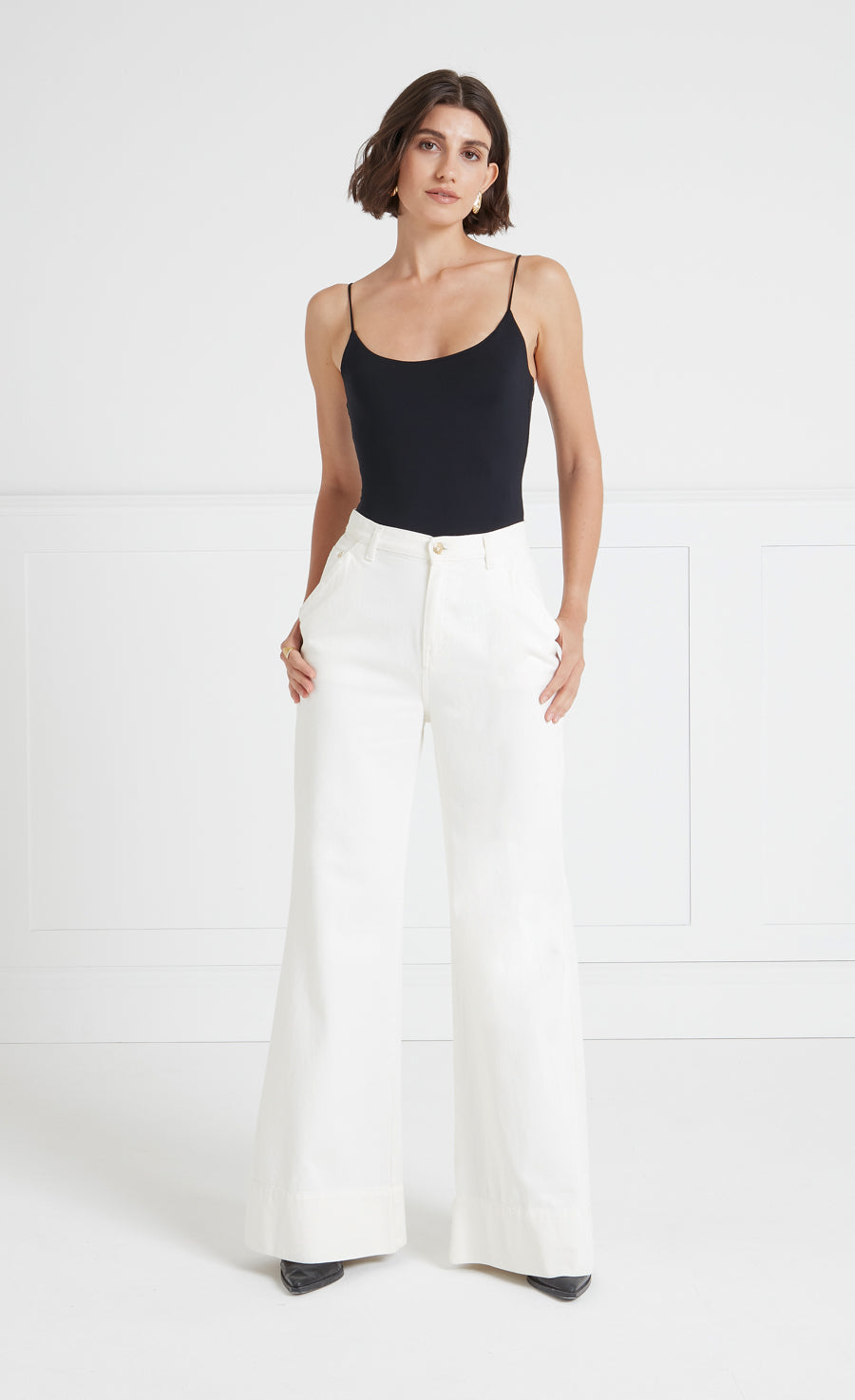 Raquel Wide Leg Jean - White