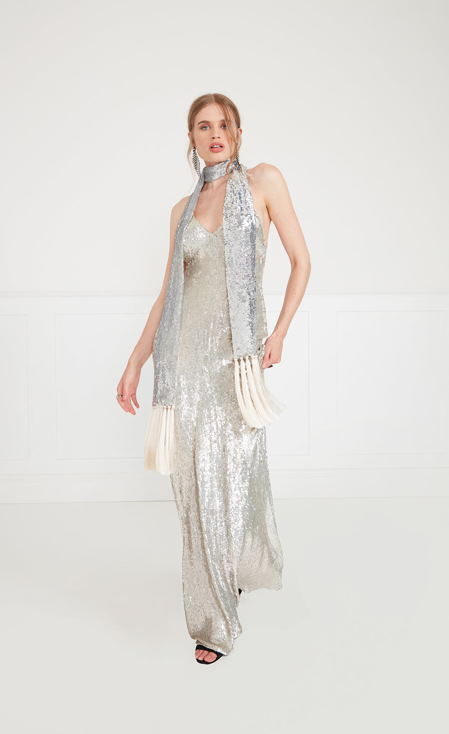 Tamir Long Dress Silver Dresses and Jumpsuits Temperley