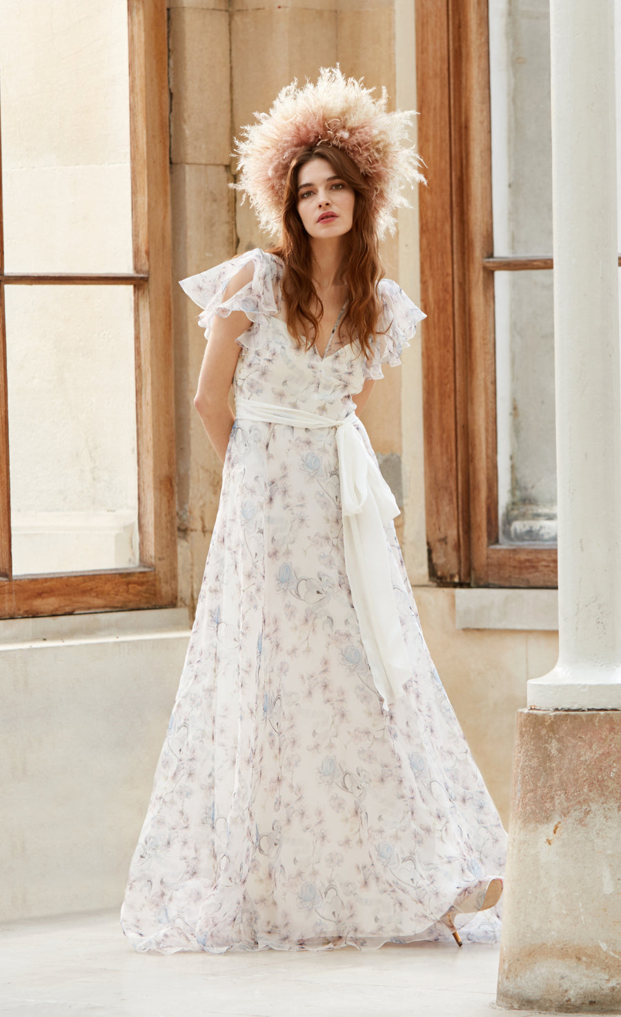 Poppy Ruffle Sleeved Dress Bridal Dresses Temperley Bridal